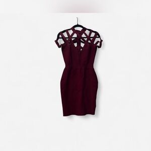 Chic Burgundy Strappy Mini Dress